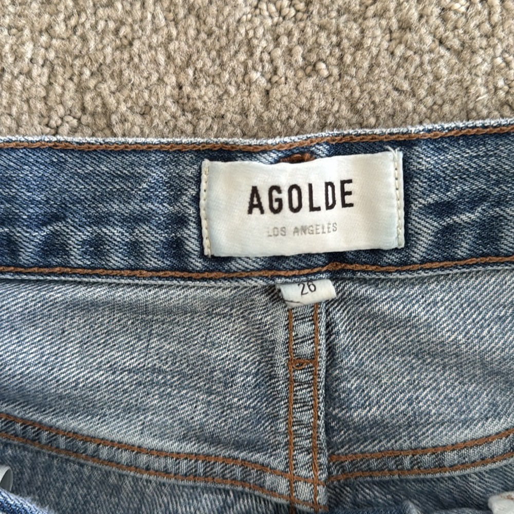 AGOLDE Light Blue Denim Cutoff Shorts - Picture 2 of 5